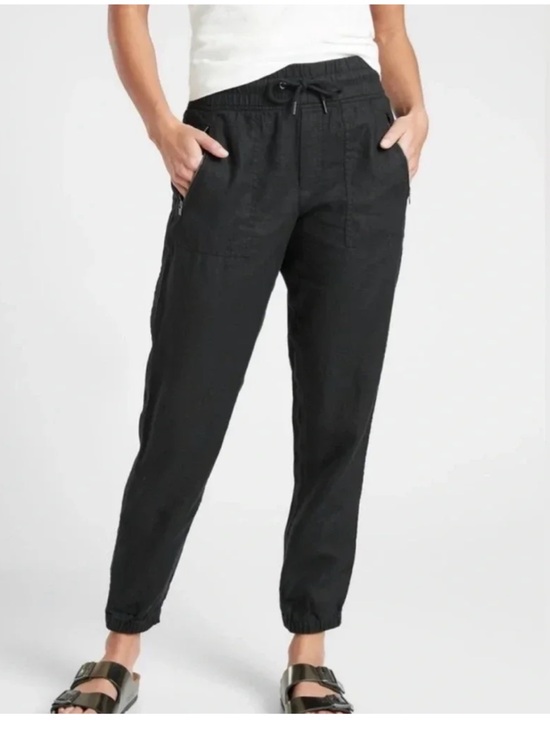 Athleta Pants - Athleta Cabo Linen Jogger Black Size 12